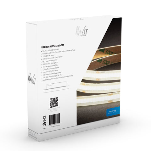 VPR9765IP54-320-5M - Viper COB 10w Per Metre 5m LED Strip kit 5500k