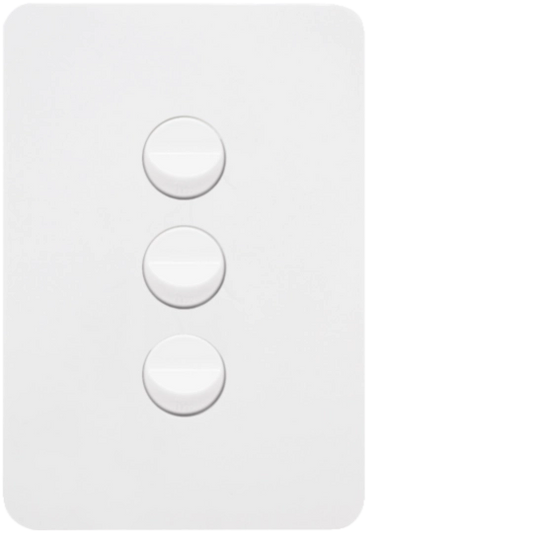 Hager Allure 3 Gang Switch Pla - WBHSV3-MW - ARCK Electrical Wholesale Supplies