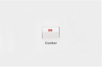 FIN Cooker switch 40A DP Horizontal Matt White - WBQCKSH1-MW