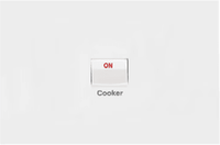 FIN Cooker switch 40A DP Horizontal Matt White - WBQCKSH1-MW