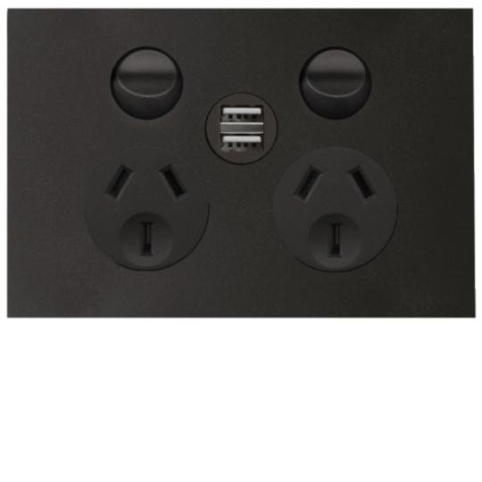 Hager 10 Amp FINESSE Double In - WBQP2SUSB-MB