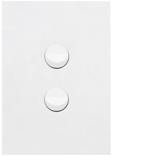 Hager Finesse 2 Gang Switch - Gloss White WBQSV2 - ARCK Electrical Wholesale Supplies