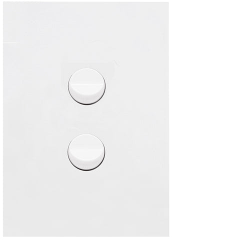 Hager Finesse 2 Gang Switch - Gloss White WBQSV2 - ARCK Electrical Wholesale Supplies