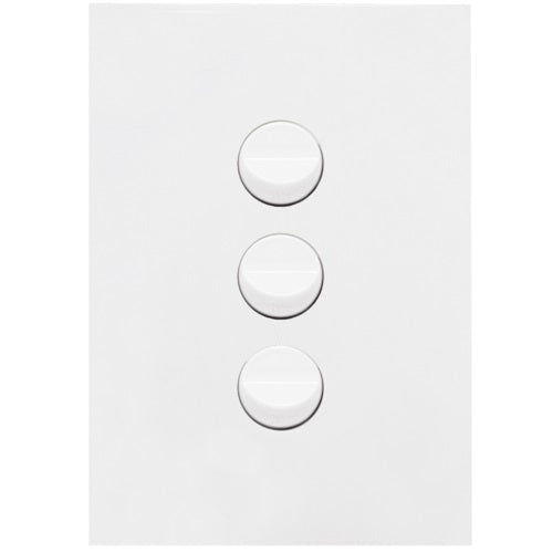 Hager Finesse 3 Gang Switch Gloss White - WBQSV3 - ARCK Electrical Wholesale Supplies