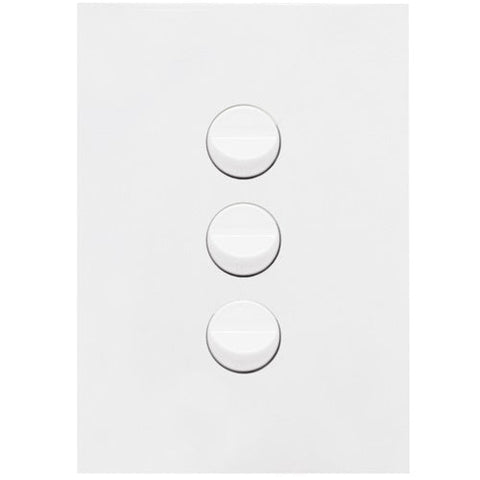 Hager Finesse 3 Gang Switch Gloss White - WBQSV3 - ARCK Electrical Wholesale Supplies