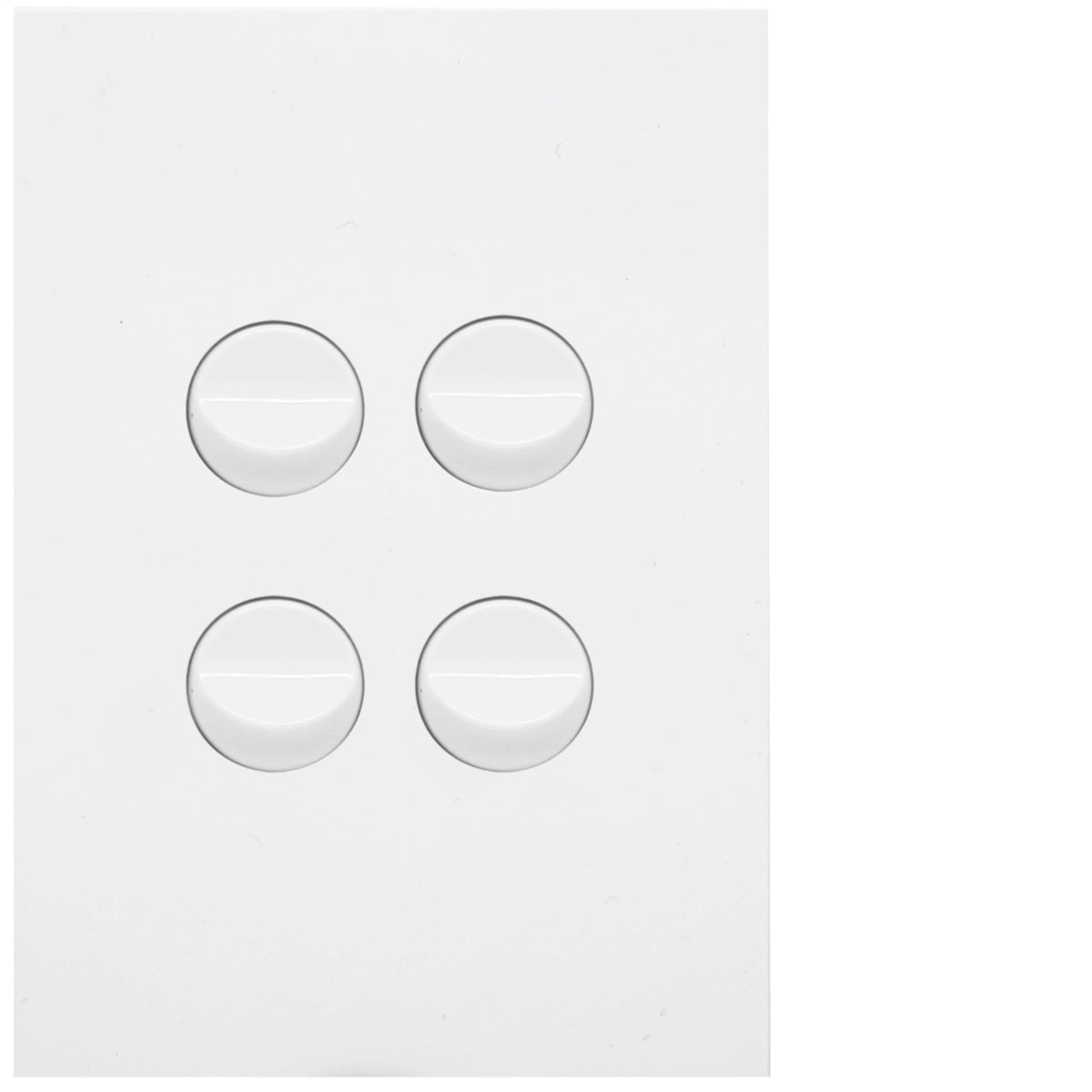 Hager 16 Amp 4 Gang FINESSE Vertical Internal Rocker Switch Matte White - WBQSV4-MW - ARCK Electrical Wholesale Supplies