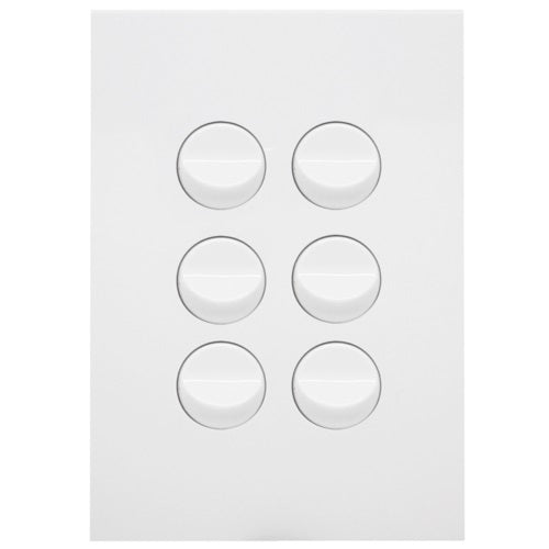 Hager 16 Amp 6 Gang FINESSE Ve - WBQSV6-MW - ARCK Electrical Wholesale Supplies