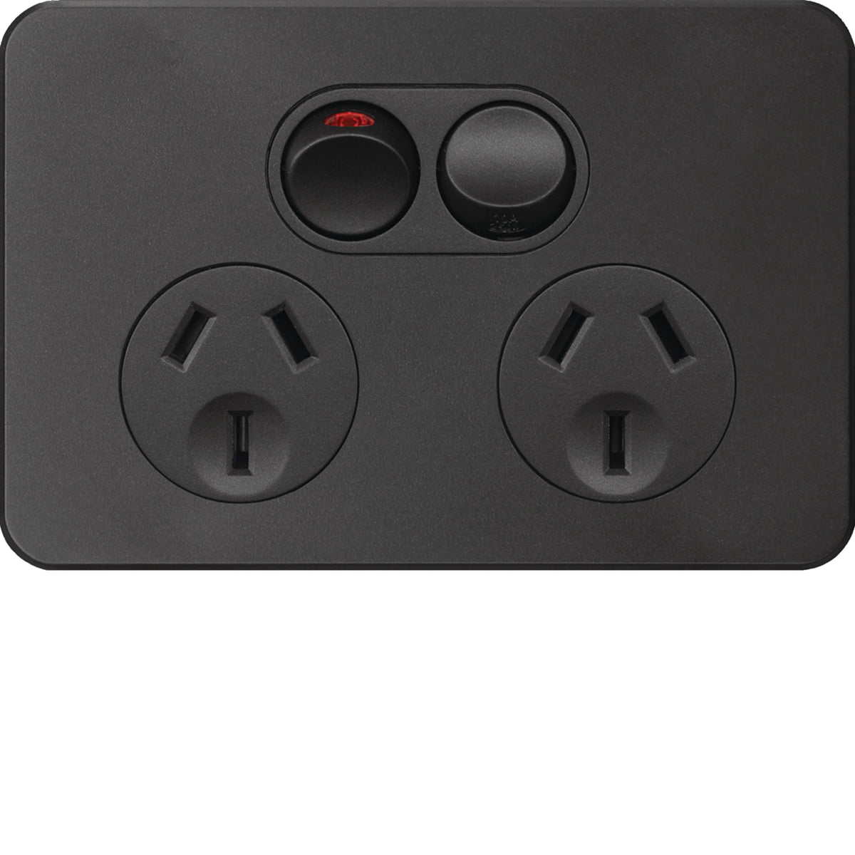 HAGER SILHOUETTE 10AMP DOUBLE POWERPOINT - WBSP2S-MB - ARCK Electrical Wholesale Supplies
