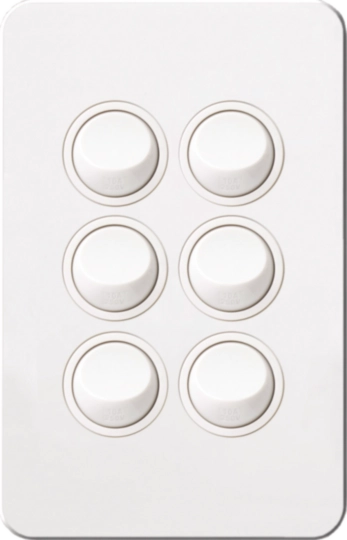 Hager 16 Amp 6 Gang SILHOUETTE - WBSSV6-MW