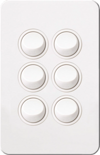 Hager 16 Amp 6 Gang SILHOUETTE - WBSSV6-MW