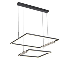 ZAFRA 2 TIER PENDANT BLACK SAND/CRYSTAL - ZAFRA PE2T-BK