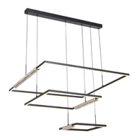 ZAFRA 3 TIER PENDANT BLACK SAND/CRYSTAL - ZAFRA PE3T-BK