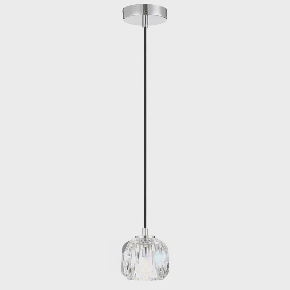 ZAHA 1 PENDANT 3wG9LED D110 cab2.0 CHROME / CRYSTAL - ZAHA PE01-CHCR - ARCK Electrical Wholesale Supplies