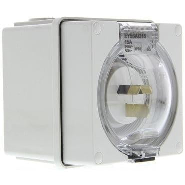 Clipsal Easy56 3 Pin 15A Appliance Inlet - EY56AI315 - ARCK Electrical Wholesale Supplies
