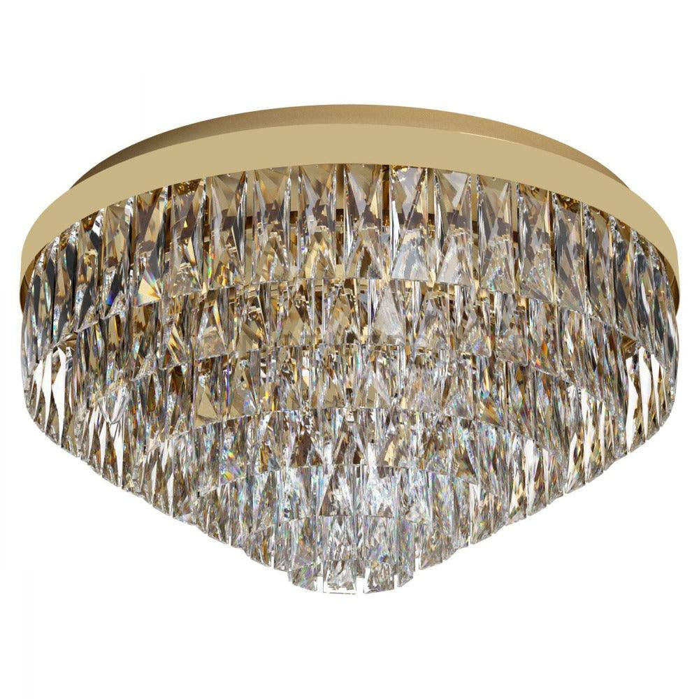 Valparaiso 11 Light Ceiling Gold Coloured & Crystal 580mm - 39458 - ARCK Electrical Wholesale Supplies