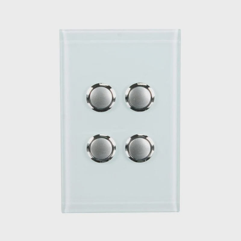CLIPSAL SATURN 4 GANG PUSHBUTTON LED SWITCH - OCEAN MIST - 4064PBLOM - ARCK Electrical Wholesale Supplies