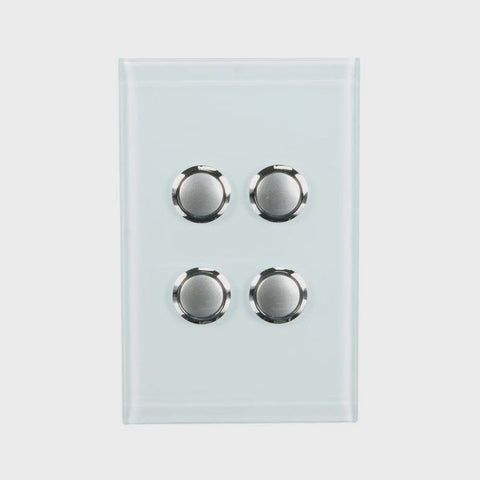 CLIPSAL SATURN 4 GANG PUSHBUTTON LED SWITCH - OCEAN MIST - 4064PBLOM - ARCK Electrical Wholesale Supplies