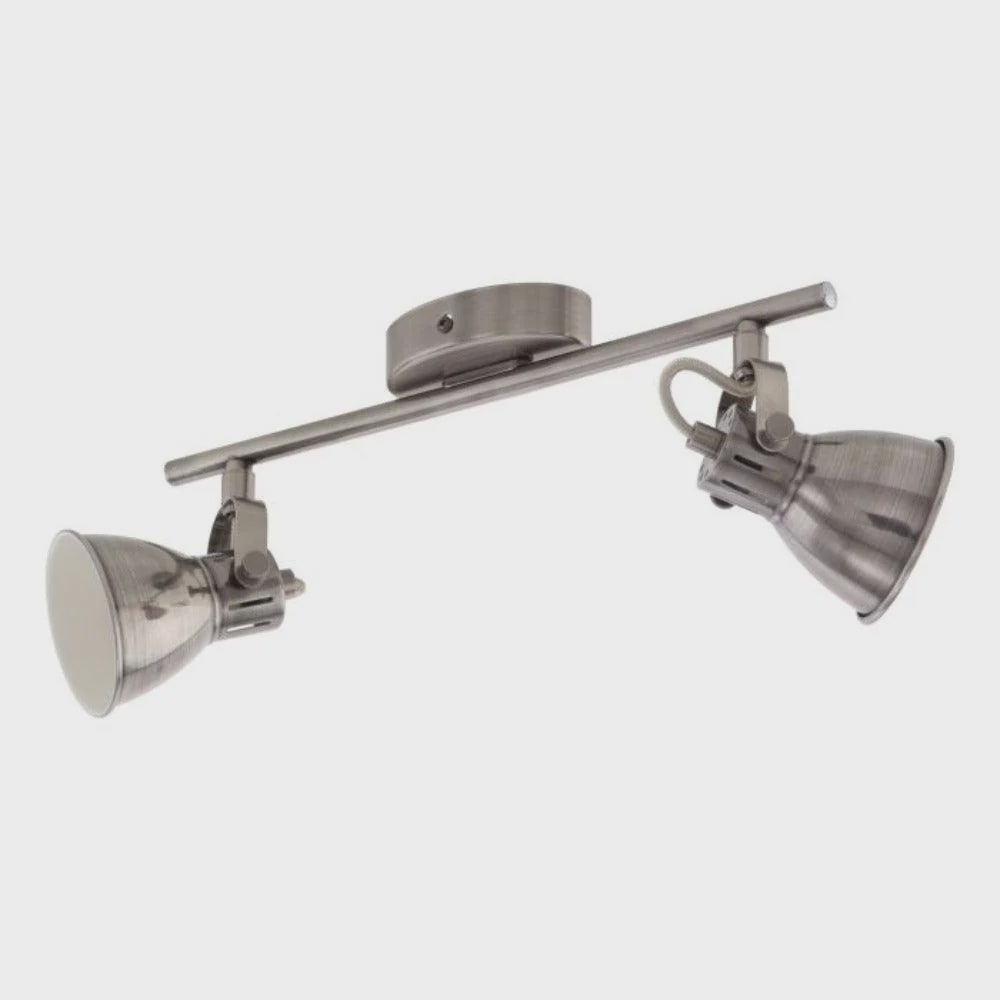SERAS Spot 2 Lights Antique Nickel Steel - 206058 - ARCK Electrical Wholesale Supplies