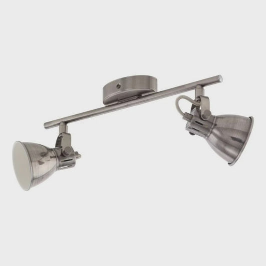 SERAS Spot 2 Lights Antique Nickel Steel - 206058 - ARCK Electrical Wholesale Supplies