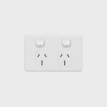 Clipsal Classic Double Powerpoint-15A White - C2025/15-WE - ARCK Electrical Wholesale Supplies