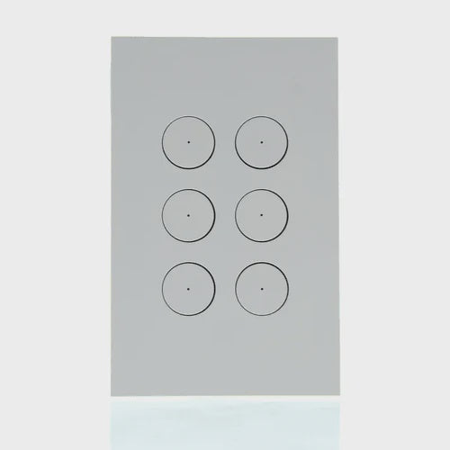 Clipsal Saturn Zen Push Button Switch LED, 6 Gang (WHITE) - Z4066PBL-ZW - ARCK Electrical Wholesale Supplies