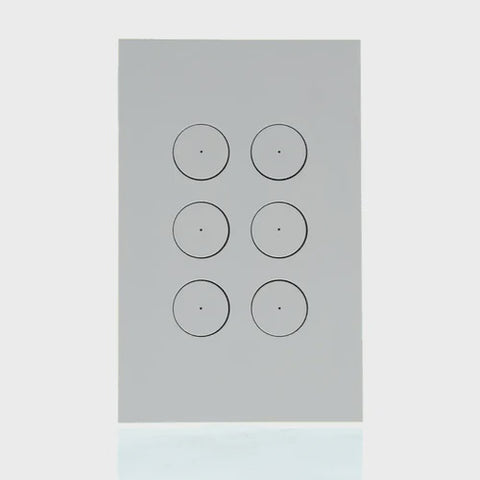 Clipsal Saturn Zen Push Button Switch LED, 6 Gang (WHITE) - Z4066PBL-ZW - ARCK Electrical Wholesale Supplies