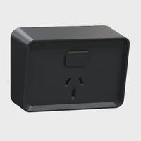 Clipsal Iconic Outdoor Single, Switched socket outlet, horizontal - O3015-BK