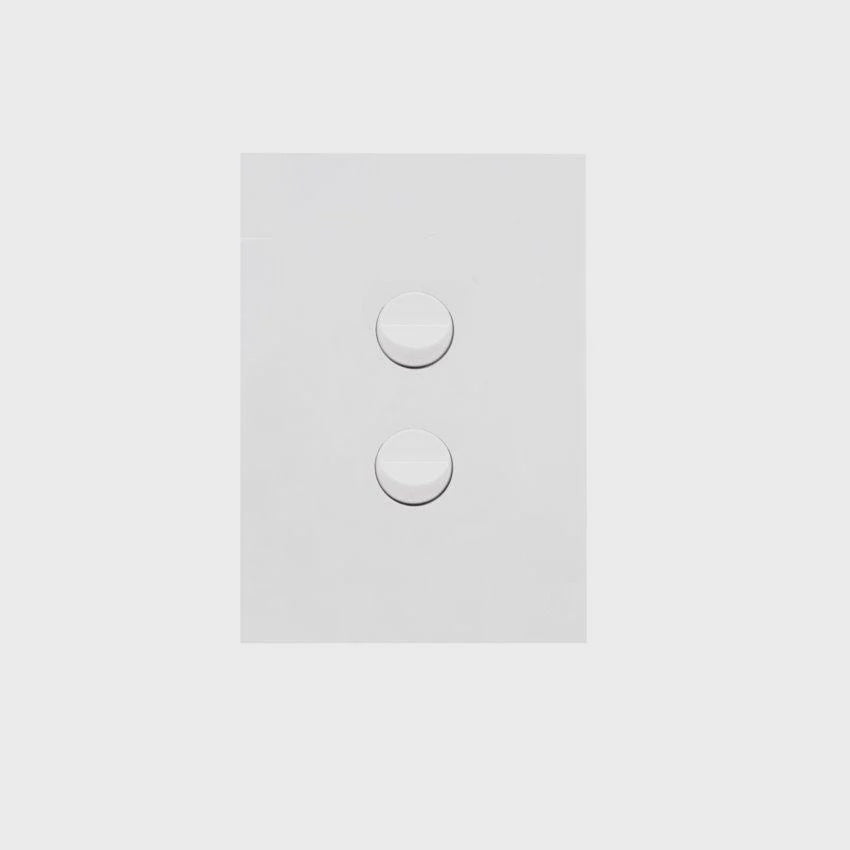 Hager Finesse 2 Gang Switch - Matt White WBQSV2-MW
