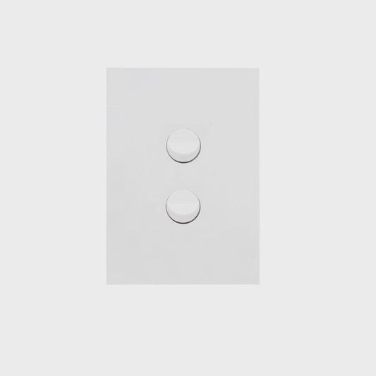Hager Finesse 2 Gang Switch - Matt White WBQSV2-MW - ARCK Electrical Wholesale Supplies