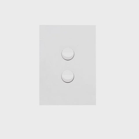 Hager Finesse 2 Gang Switch - Matt White WBQSV2-MW
