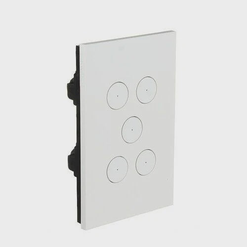 Clipsal Saturn Zen Push Button Switch LED, 5 Gang (WHITE) - Z4065PBL-ZW - ARCK Electrical Wholesale Supplies