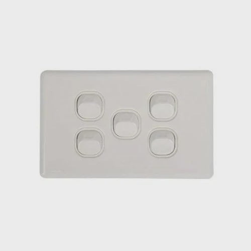 Tesla Slimline Series Switch - 5 Gang - TESNSW5V - ARCK Electrical Wholesale Supplies