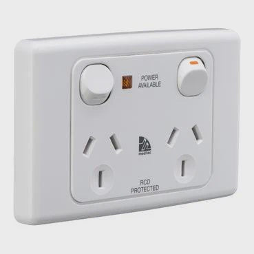 Clipsal MEDILEC Twin Switch Socket Outlet  - ML2025-WE - ARCK Electrical Wholesale Supplies