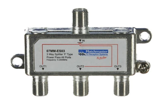 3 Way Splitter 'F' Type 5-2400MHz 07MM-ES03 - ARCK Electrical Wholesale Supplies