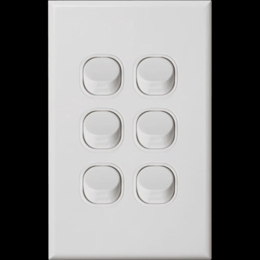 Standard 6 Gang Switch - DXWS6/V - ARCK Electrical Wholesale Supplies