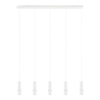 Bernabeta LED Pendant 5 Lights White Steel Transparent Plastic 4000K - 39702N