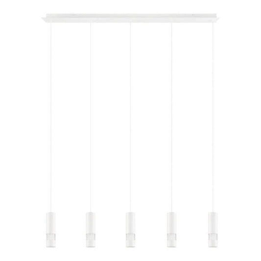 Bernabeta LED Pendant 5 Lights White Steel Transparent Plastic 4000K - 39702N