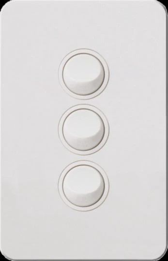 Hager 16 Amp 3 Gang SILHOUETTE - WBSSV3-MW - ARCK Electrical Wholesale Supplies