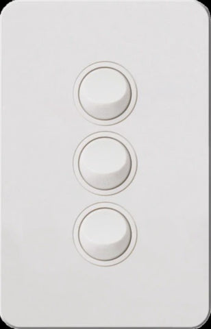 Hager 16 Amp 3 Gang SILHOUETTE - WBSSV3-MW - ARCK Electrical Wholesale Supplies