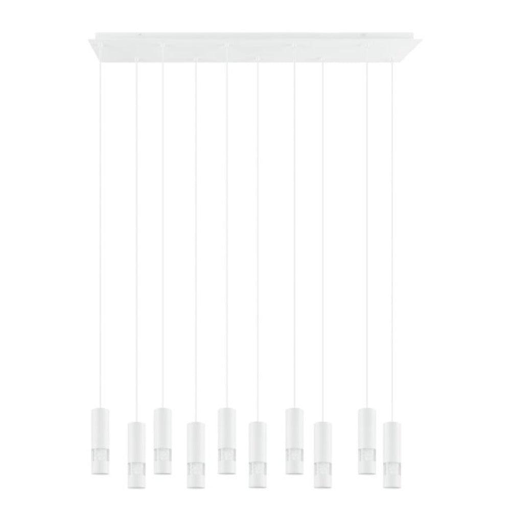 Bernabeta LED Pendant 10 Lights White Steel Transparent Plastic 4000K - 39703N