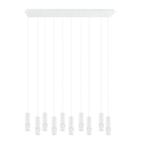 Bernabeta LED Pendant 10 Lights White Steel Transparent Plastic 4000K - 39703N