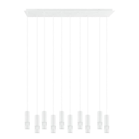 Bernabeta LED Pendant 10 Lights White Steel Transparent Plastic 4000K - 39703N