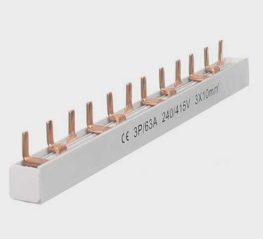 12 POLE 3 PHASE PIN STYLE INSULATED BUSBAR 63A 10MM² - 30810NLS - ARCK Electrical Wholesale Supplies