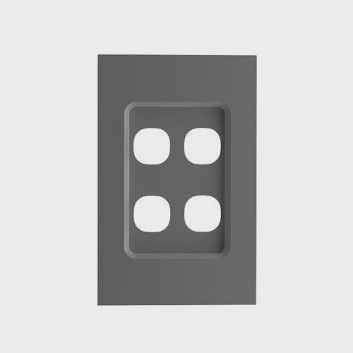 CLIPSAL SATURN ZEN 4 GANG GRID AND PLATE MATT BLACK - Z4034VH-ZB - ARCK Electrical Wholesale Supplies