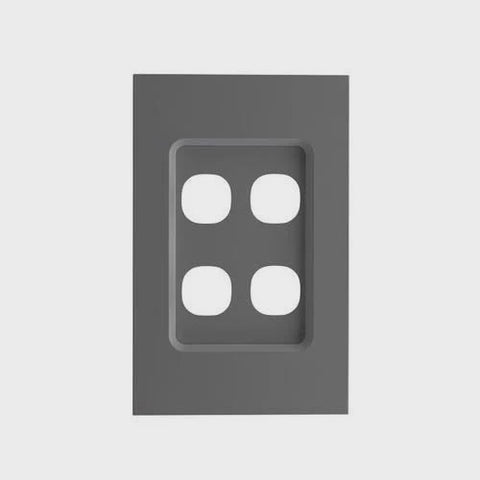 CLIPSAL SATURN ZEN 4 GANG GRID AND PLATE MATT BLACK - Z4034VH-ZB - ARCK Electrical Wholesale Supplies
