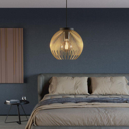 VENEZUELA Pendant Light Black / Gold Steel - 900166N - ARCK Electrical Wholesale Supplies