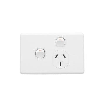 Clipsal Classic Single Powerpoint + Extra Switch White - C2015X-WE - ARCK Electrical Wholesale Supplies