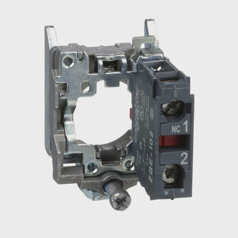 Clipsal Single contact block with body/fixing collar 1NC screw clamp terminal - ZB4BZ102 - ARCK Electrical Wholesale Supplies