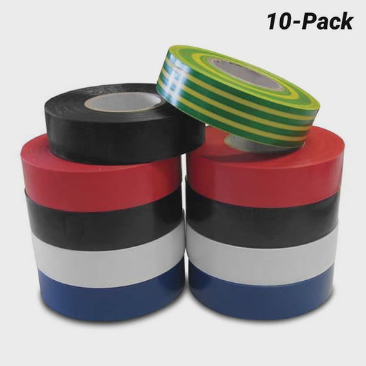 PVC Insulation Tape Rainbow pack of 10 - WATPVCRP - ARCK Electrical Wholesale Supplies