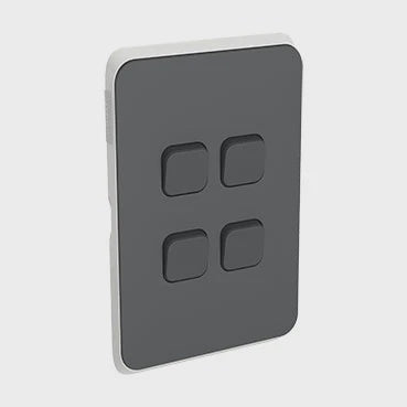 Clipsal Iconic 4 Gang Switch Skin Anthracite - 3044CAN - ARCK Electrical Wholesale Supplies